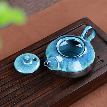 Jun Porceliano žuvų arbatos rinkinys keramikos arbatinukas virdulys keramikos arbatos puodelio žuvies kinijos kung fu arbatos rinkinys drinkware