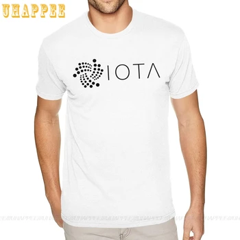 Juoda IOTA Cryptocurrency Marškinėlius Vyrų Užsakymą Trumpas Rankovėmis Priemoka Medvilnės, O Kaklo Tee Marškinėliai