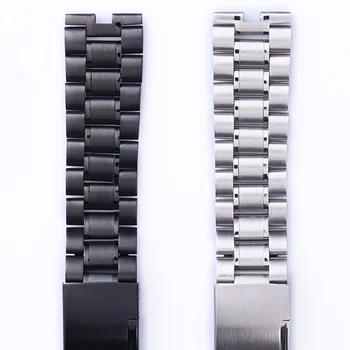 Juoda, Sidabro Watchbands 22mm Aukštos Kokybės Nerūdijančio Plieno Žiūrėti Band Apyrankę, Motorola Moto 360 2 46mm