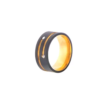 Juodojo aukso nerūdijančio plieno vyrų žiedas iš titano plieno papuošalai didmeninė titano plieno žiedas 2020 m.