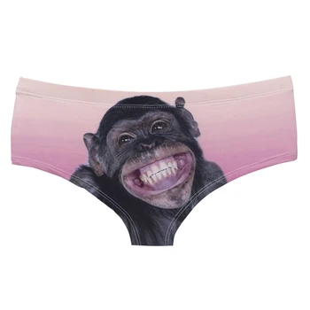Juokiasi Šimpanzė Karšto Seksualus Moterų Apatinis Trikotažas Dirželius Trumpikės Mielas Spausdinti Moterų Apatinius, Įdomių Kelnaitės Lady