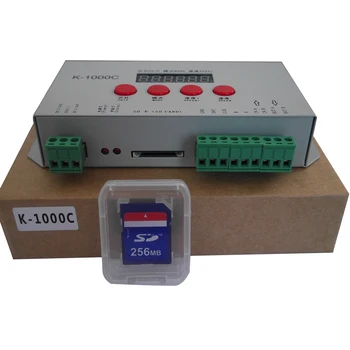 K-1000C (T-1000S Atnaujinta) Programa, LED valdiklis K1000C WS2812B,WS2811,APA102,T1000S WS2813 2048 Pikselių Valdytojas DC5-24V