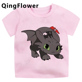 Kaip Mokyti Savo Drakonas Kawaii Vasaros Marškinėlius Berniukų, Mergaičių Toothless Mielas Anime T-shirt Grafikos Vaikų Marškinėliai Vaikams Viršų Tees