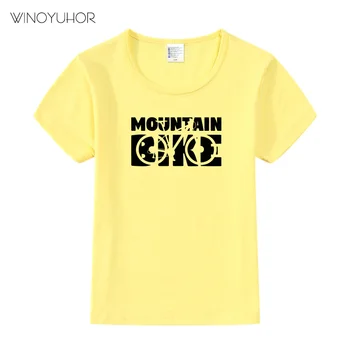 Kalnų Dviratis Atspausdintas T-shirt Vaikų Vasaros Trumpas Rankovės Marškinėliai Kūdikių Berniukų, Mergaičių Viršūnes, Juokinga, Cool Kids Tee Streetwear