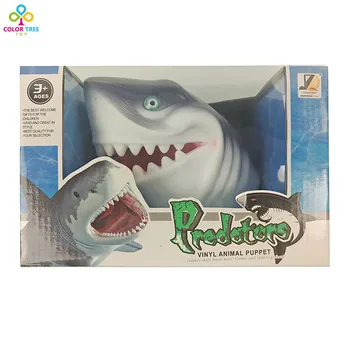 KALĖDOS Ryklių Rankas lėlių Pirštinės Gyvūnų Lėlių 3D Pirštinės Minkštos PVC Vinilo Gyvūnų Galvos Paveikslas Vaikams, Žaislų, Dovanų Modelis