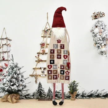 Kalėdų Kalendoriaus Audinio Advento Beveidis Lėlės Atgalinės Atskaitos Santa Claus Kalendorių Linksmų Kalėdų Dekoro