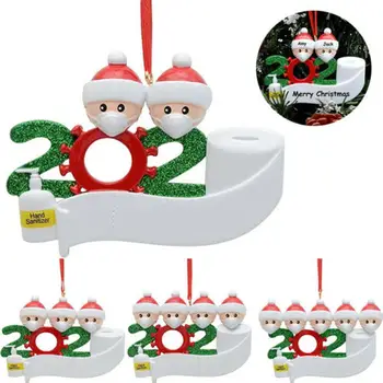 Kalėdų Ornamentu 2020 Asmeniniams, Šeimos Maitintojo 2 3 4 5 Dervos Dekoracijas, Kaukes Rankomis plauti Kalėdų Eglutės Kabo Pakabukas