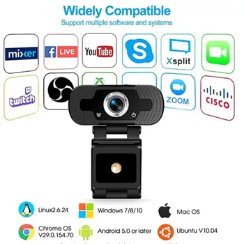 Kamera 1080P Full HD USB Kamera, Kamera su mikrofonu PC kompiuteris Pokalbių Vaizdo skambinimas Vaizdo konferencijos Vaizdo
