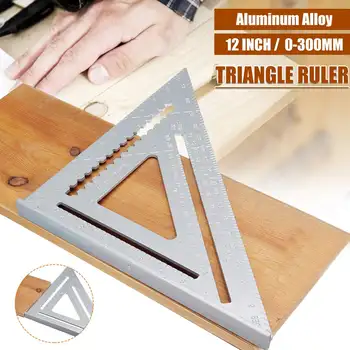 Kampas Valdovas 12 colių Imperial Aliuminio Lydinio Trikampio Matavimo Liniuote, Medžio Greičio Kvadrato Trikampio Kampas Matlankis