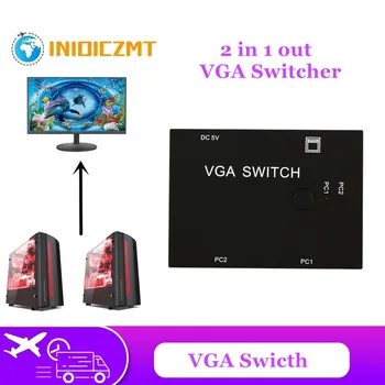 KARŠTO 2 In 1 Out Perjungiklis 2 VGA Port Switch Box VGA Konsolės Set-top Boxes, 2 Šeimininkai Dalis 1 Ekrano Nešiojamasis Projektorius, Kompiuteris
