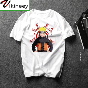 Karšto Anime marškinėliai homme kraujo jaunimo Uzumaki Naruto T-shirt Mados prekės ženklo drabužių hip-hop Mens tee marškinėliai Juokinga viršūnes Camisas
