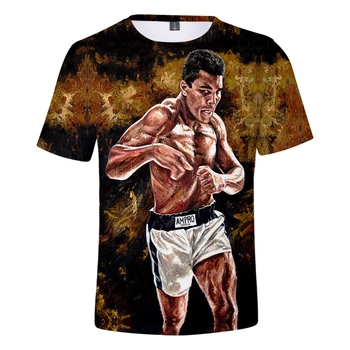 Karšto naujas Atsitiktinis Muhammad Ali marškinėliai Vyrams, Moterims Vasaros trumpomis Rankovėmis, 3D tinkamas Tees Muhammad Ali mergaitės berniukai populiarus marškinėliai Topai