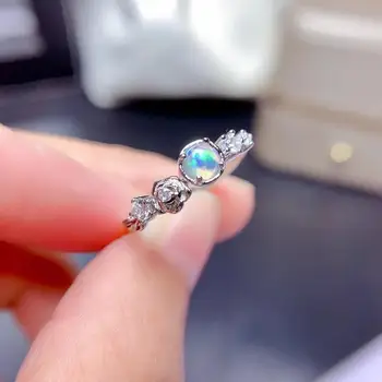 Karšto pardavimo stilius gamtos opalas žiedas 925 sidabro moterų žiedas paprastas, mažas, blizga ir mielas