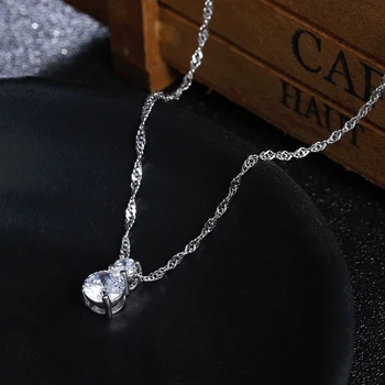 Karšto parduoti mados blizga crystal star 925 sterlingas sidabro ponios'pendant kaklo papuošalai vandens banga grandinės papuošalai dovana moterims