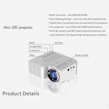 Karšto UC28B+ Home HD Projektorius Projekcija Mini LED Projektorius, Namų Kino Pramogų Mini Mini Nešiojamieji 1080P ONLENY
