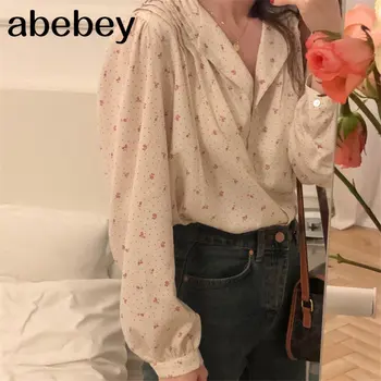 Karštos Moterys Trumpas Spausdinti Rožių, Saldaus Naujų 2020 M. Streetwear Office Lady Prašmatnus Korėjos Visų Rungtynių Mielas Marškinėliai Mados Palaidinukės