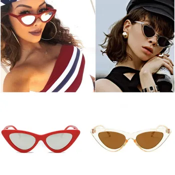 Katės akies Vintage Akiniai nuo saulės pavėsyje Moterų 2020 M. Mados Retro trikampio cateye glasse oculos feminino sunglasse seksualus okulary