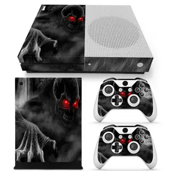 Kaukolė Dizainas Lipdukas ant Odos Microsoft Xbox Vienas Plonas Odos Lipdukas+2VNT Valdytojas Odos Xbox One S Žaidimas Priedai