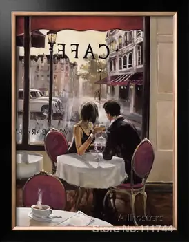 Kavinė paveikslai Po Valandos Brent Heighton drobė meno Aukštos kokybės Rankų dažytos