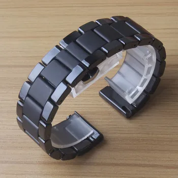 Keramikos žiūrėti dirželis 18mm 20mm 22mm apyrankę watchband greito atleidimo pin laikrodžius juosta poliruoti unpolished Samsung galaxy