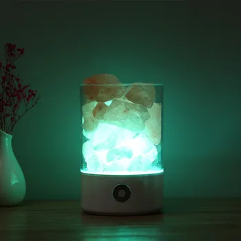 KHLITEC USB Crystal Šviesos Natūralios Himalajų Druskos Lempos, Led Lempos, Oro Valytuvas Nuotaikos Kūrėjas Patalpose Šilta Šviesa Stalo Lempa Lavos Lempa