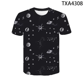 Kietas Juokinga Visatos Planetos Kosmoso Galaxy Astronautas 3D marškinėliai Vyrams, Moterims, Vaikams Mėnulis Spausdinti Žvaigždė Danguje Berniukas Mergaitė Mados Viršūnes Tees
