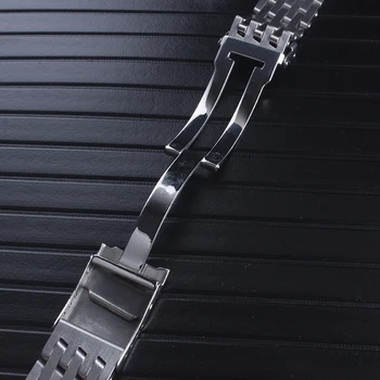 Kietojo 316L Nerūdijančio Plieno Watchbands Sidabro 22mm 24mm Metalo Watch Band Dirželis Riešo Laikrodžiai Apyrankė bretiling