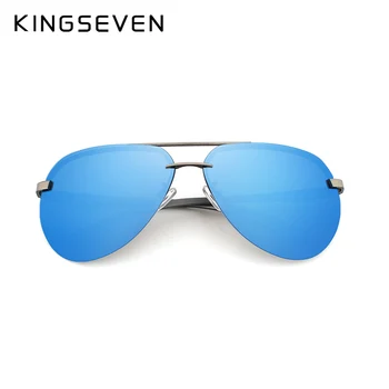 KINGSEVEN Aliuminio HD poliarizuota aviacijos Akiniai nuo saulės Moterims, Vyrams Vairavimo saulės Akiniai Vntage oculos de sol
