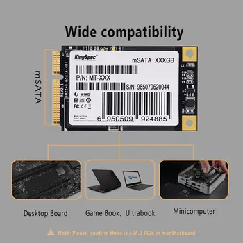 KingSpec aukštos kokybės vidaus 64GB msata 128GB 256 GB 512 GB msata SSD su talpyklą ultrabook Tablet Sata III 6Gbps hard drive