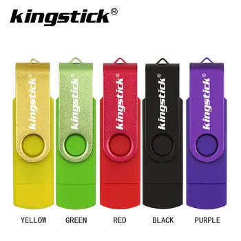 Kingstick 2020 Spalvinga sūkurinės OTG Pendrive Usb Flash Drive 8GB 16GB 32GB 64GB 128GB Flash USB 2.0 Memory Stick Pen Ratai
