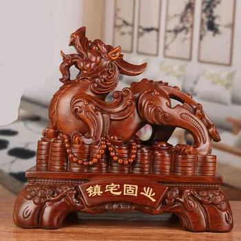 Kinijos laimingas gyvūnų dervos statula,Šiuolaikinio meno skulptūrų，High-end namų feng shui apdailos，Laimingas, drąsus kariai Dovana Statula