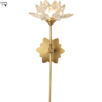 Kinų Dzeno Meno Vario Kristalų Sienos Lempos Lotus Flower 