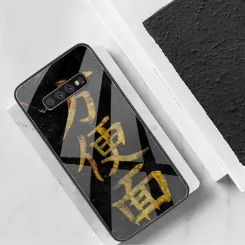 Kinų simbolių meno Telefono dėklas Grūdintas Stiklas Samsung S20 Plius S7 S8 S9 S10 Plus Pastaba 8 9 10 Plius