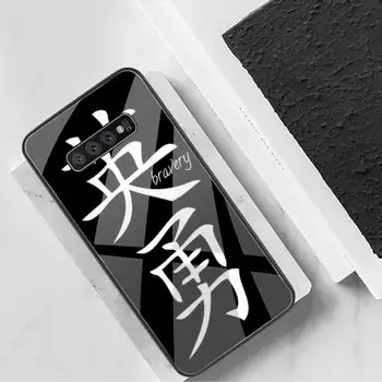 Kinų simbolių meno Telefono dėklas Grūdintas Stiklas Samsung S20 Plius S7 S8 S9 S10 Plus Pastaba 8 9 10 Plius
