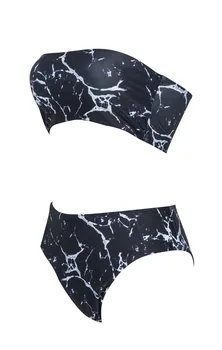 Kišenėje Mergina 2020 Marmuro spausdinti bikini maudymosi Kostiumėliai moterims Seksualus maudymosi kostiumėlį biquini Tube top Bikini Off Peties Maudymosi kostiumą moterų Paplūdimio