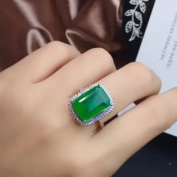 KJJEAXCMY boutique papuošalus 925 sterlingas sidabro inkrustacijos gamtos smaragdas moterų karoliai, žiedas, pakabukas nustatyti naują paramą nustatymo