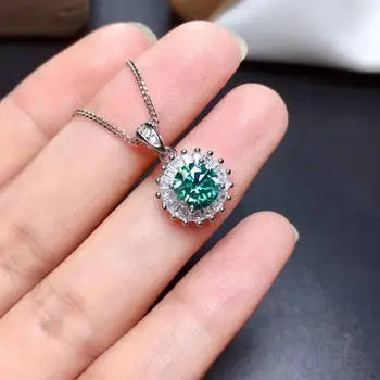 KJJEAXCMY fine jewelry gamtos Mosang Diamond 925 sterlingas sidabro moterų pakabukas karoliai, auskarai, žiedas nustatyti paramos bandymo puikus