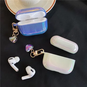 Kjoew Mielas Prabanga Ausinės Atveju Airpods Pro 3D Puikus širdies Pearl Shell 