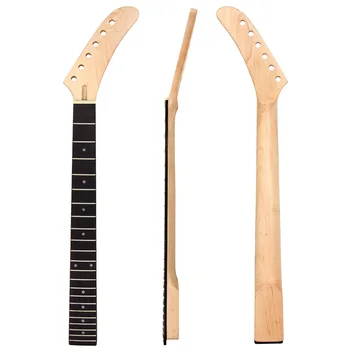Kmise Bananų Elektrinės Gitaros Kaklo Klevo 22 Skirsniai, skirti Gitara Dalių Pakeitimas Varžtas Clear Satin Ebony Fingerboard