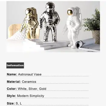 Kosmoso Vyras Skulptūra Astronautas Mados Vaza Raketų Orlaivių Ornamentu Modelis Keraminės Medžiagos Kosmonautas Statula Shuttle Stalo Dekoras