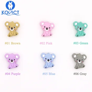 Kovict 100vnt Koala Silikono Granulių Graužikai Kūdikių Teether Maisto kokybės Silikono Perlai Žindukas Pakabukas Baby Produktai