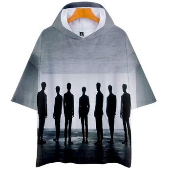 Kpop GOT7 3D Atspausdintas Mados Gobtuvu marškinėliai Moterims/Vyrams trumpomis Rankovėmis Marškinėlius Atsitiktinis Harajuku Drabužių Streetwear Vasarą