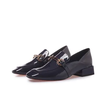 KRAZING PUODĄ klasika dizaino, natūralios odos ženklas batai storio med aukštakulnius moterys siurbliai aikštėje kojų metalo tvirtinimo detalės karjeros batai L61