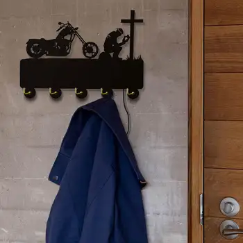 Krikščionių Dviratininkas Melstis Prie Kryžiaus Motociklo LED Apšviesta Medinės Sienos Kabliukas Raktų Kabykla Motociklų Vairuotojai, Motociklininkas Rankšluosčių Laikiklis