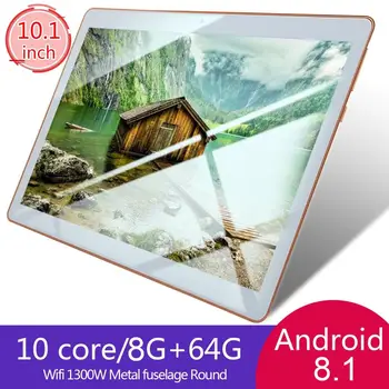 KT107 Plastiko Tablet 10.1 Colių Didelis Ekranas, Android 8.10 Versija Mados Nešiojamų Tablet 8G+64G Balta Tabletė