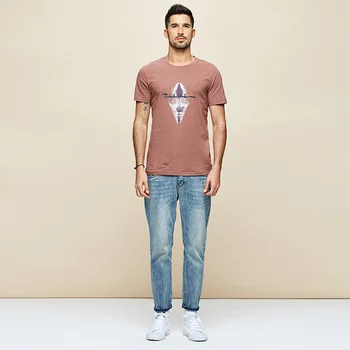 KUEGOU 2020 metų vasaros vyriški trumpomis rankovėmis T-shirt Mados spausdinimo apvalios apykaklės vyriški drabužiai trumpas rankovėmis drabužius marškinėlius UT-09323
