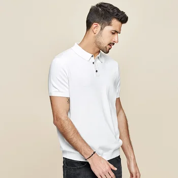KUEGOU vyriški polo marškinėliai trumpomis rankovėmis, mados paprasta atvartas Juoda Balta vasaros trumpomis rankovėmis polo marškinėliai vyrams, viršuje dydžio XZ-8990