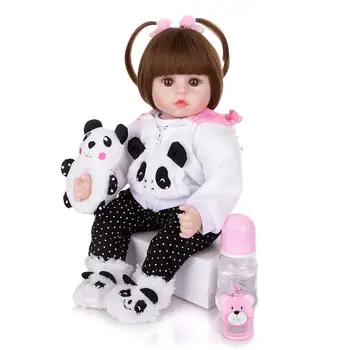 KUKADOLL Puikus Reborn Baby Doll 18 Colių Audiniai Kūno Įdaryti 48 CM Boneca Realus Kūdikiams Mergina Žaislai, Vaikų Dienos Gimtadienio Dovana
