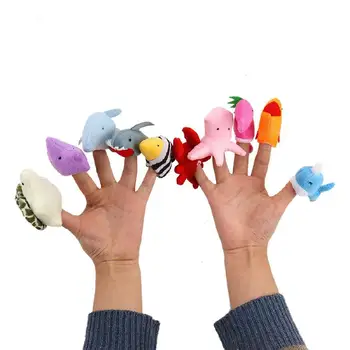 Kuulee 10vnt Minkštas Pliušinis Animacinių Jūrinių Gyvūnų Formos Piršto Lėlių Rinkinys Žaislas Vaikams Istorija Pasakoja Pagalbininkas Vaiko Garso Įdomių Žaislų