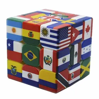 Kuulee Magic Cube Aukštos Kokybės Vaikų Įdomių Žaislų, UV Spausdinimas, Nacionalinės Vėliavos Magic Cube Vaikų Švietimo Žaislai 3x3x3